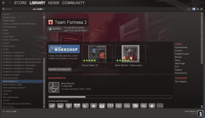 Select the game you would like to download and click the big Install button.