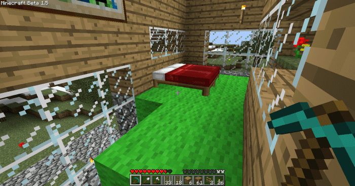 What does your dream room look like? This player's room has lots of natural light and a plush, grassy floor.