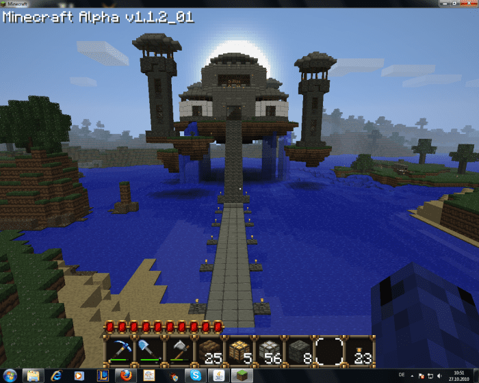 Here is a great example of an impenetrable home base created by a member of the "Minecraft" community.