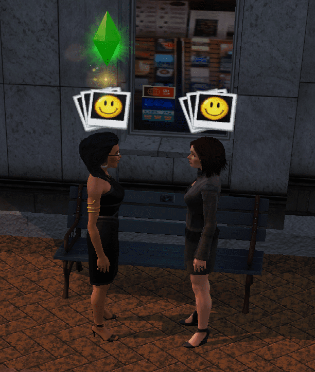 Golda uses conversations about topics that interest the celebrity Renee in order to Impress her and earn Celebrity Points of her own.