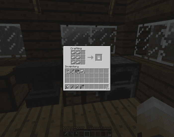 Iron doors only require six iron ingots and are highly durable.