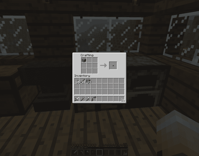 Buttons only require one wooden plank block to make, or one stone block!