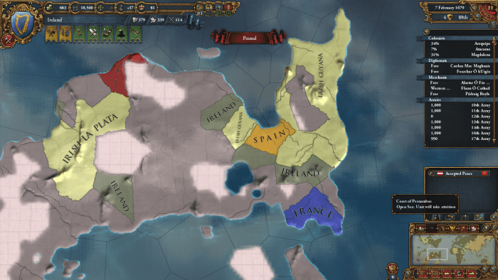(In case you were wondering, no, this is not a real land formation. The New World has been randomized. Man, I love this game.)