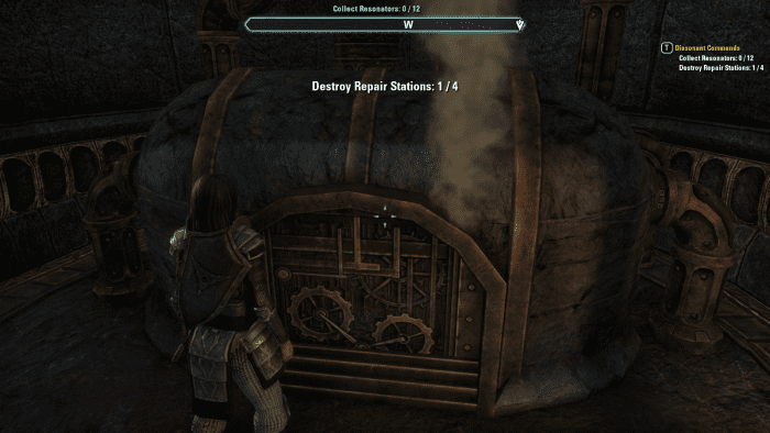 In the Dissonant Commands quest (described below), you must destroy four repair stations AND collect twelve Resonators.
