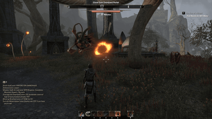 Closing a portal leading to a demonic realm during The Wounds in the World quest in The Elder Scrolls Online.