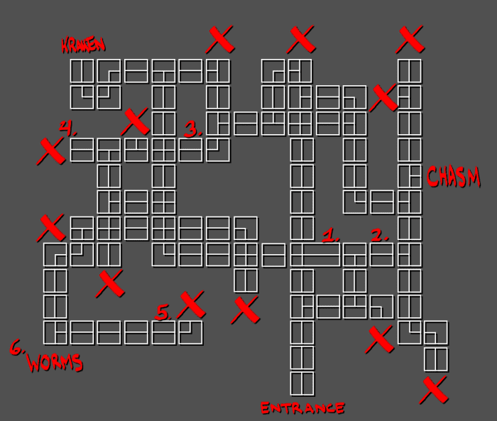 A map of the Dwarven Mines in Quest for Infamy. Please reference this article if you decide to repost this map.
