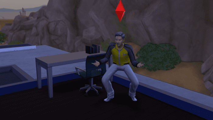 Here's an angered Sim in "The Sims 4". Make a Sim too angry, and they can collapse from the stress of their anger.