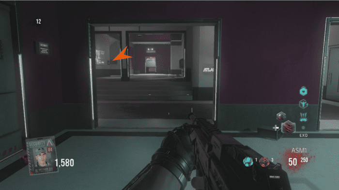 Kahn's Hand Scanner is located in the Administration Area, near the keypads used to acquire his Security Badge.