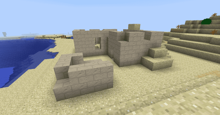 Ruins are just as common as functional buildings, and are often worth searching through for coins or building materials.