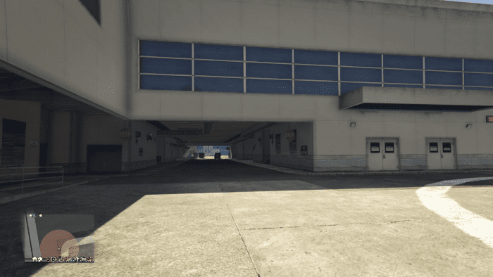 Take this tunnel to the left once getting past the security gate. (Note: Actual mission will take place at night.)