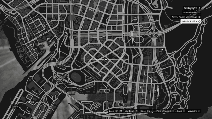 The two Fire Truck locations Simeon marks on the map. The one with the marker over it is the one I'm referring to in the walkthrough.