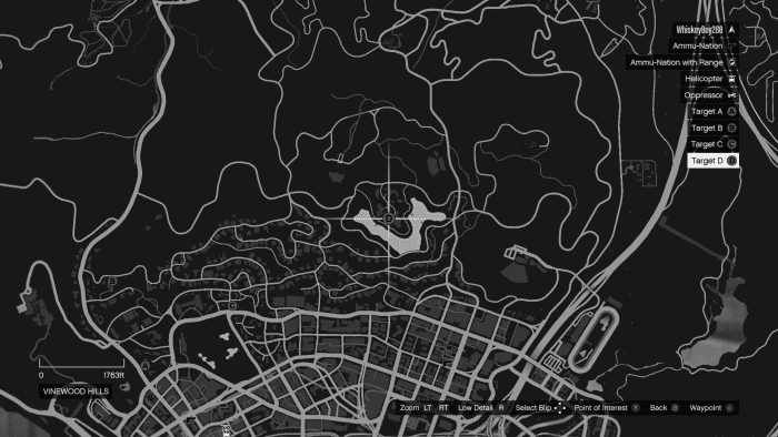 These are the locations of the four vehicles. They all spawn in these general locations, but the house's driveway they appear in are different each time.