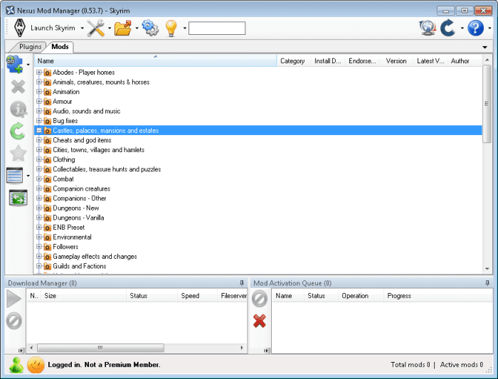 Nexus Mod Manager is a beginner level Mod Organiser to easily download, install and update your Skyrim mods.