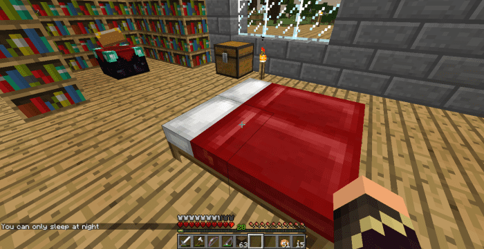 Players can only sleep in beds at night; night lasts for a full seven minutes!