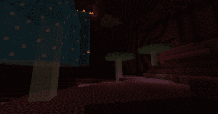Natura's glowing mushrooms do a great job of brightening up the Nether without breaking the dimension's gloomy atmosphere.