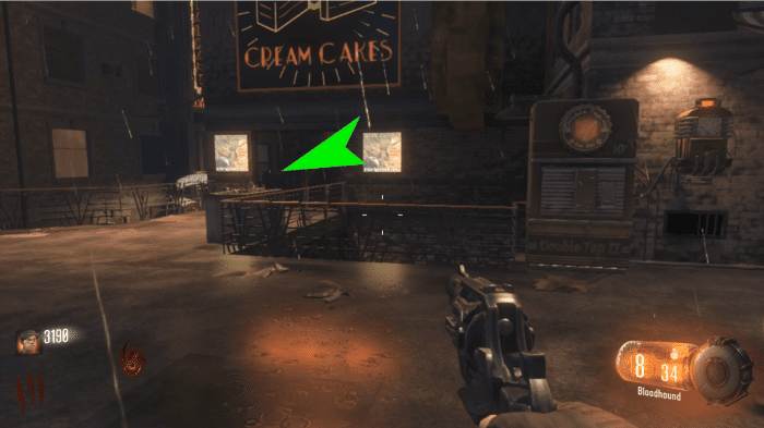 This second location is in the enclosure leading upstairs. In the picture, I am standing outside in front of the perk machine looking towards the stairs.