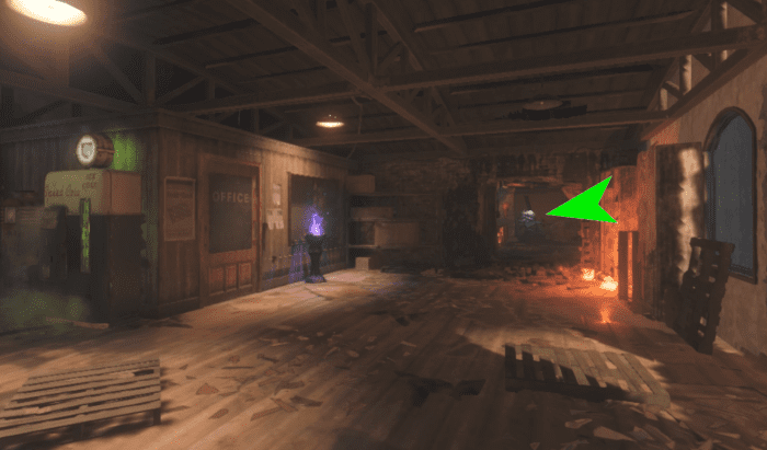 The Waterlight Statue is inside a building near the perk location.