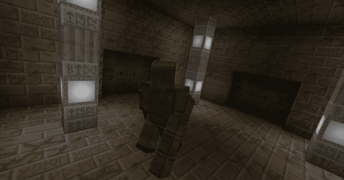Runic Guardians are very similar to the iron golems in normal Minecraft, but instead of protecting the player, they attempt to slam them into the ceiling.