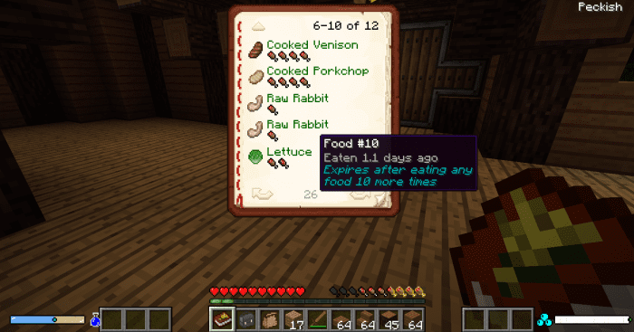 The food journal is a nice little book players can craft if they want to keep track of their recent meals.