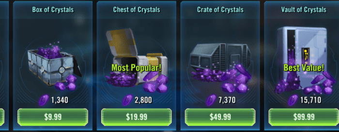 star wars black crystal cost