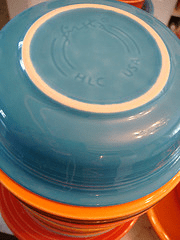 Another accepted trademark "HLC" Sometimes the Homer Laughlin China is written out in words, Made in USA