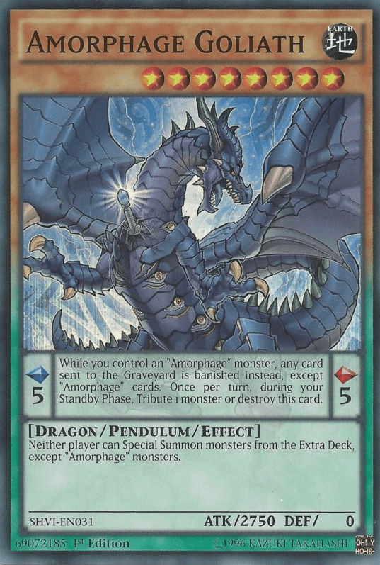 Look at all those eyes on his body. Remember: An Amorphage is created when some kind of virus causes a dragon to sprout from a person's body. The world of Yugioh is a dark place...