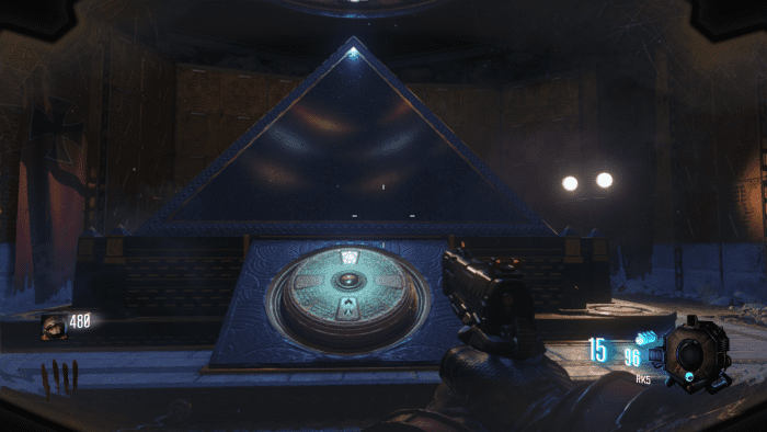 Samantha Maxis awaits inside the M.P.D. in Zombies Chronicles remastered map "Moon".