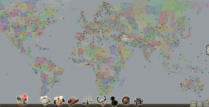 Part of a 500 player map in Supremacy 1914 : here are probably the better part of 10,000 regions in view.
