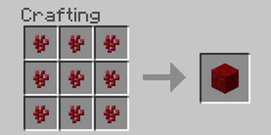 Nether wart blocks are for decorative purposes only. Once made, they cannot be crafted back into nether wart.