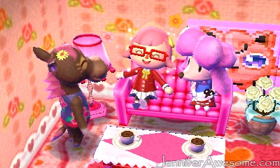 Use play coins to unlock the ability to import custom designs via QR codes, such as the Jigglypuff design on the wall in this screenshot.