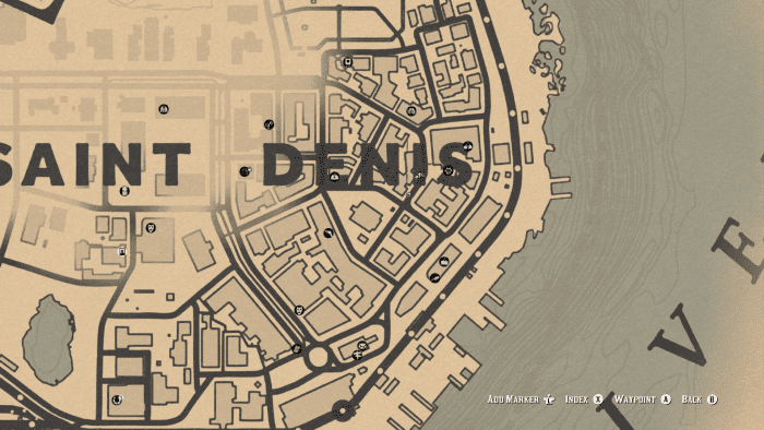 The area on the map where you'll want to head to, between the "n" and "i" of "Denis", and yes I also didn't learn until later that the "s" was silent . . .