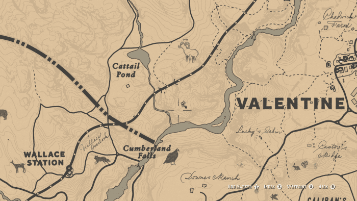 You can find a couple of Grizzlies up in this area, North-East of Wallace Station, near Cumberland Falls. And yeah that paw icon is a dead Bear. It wasn't a complicated story . . .