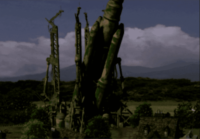 "Final Fantasy VII's" locations use a mix of 2D pre-rendered backgrounds with 3D models of houses, buildings and structures to make locations feel alive while also adding detail without over-working the PlayStation One's limited processing power.