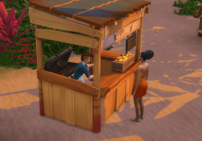 Food stalls and Beach Supply vending machines are scattered all over the neighborhoods! The Food Stalls each contain a different menu, all island themed!