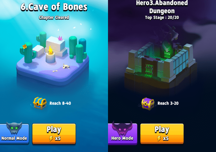 After unlocking, Hero Mode can be toggled on via a button on the main screen, swapping your Chapter selection to Hero version.