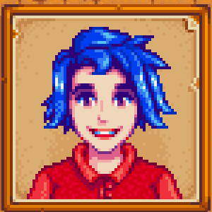 Haley's sister, lives at 2 Willow Lane. Works at the Stardrop Saloon and enjoys making clothing.