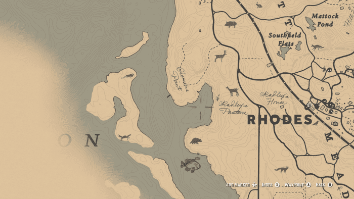 Just south of where the gang sets up camp in Chapter 3. Here is a great place to fish for Bluegills.
