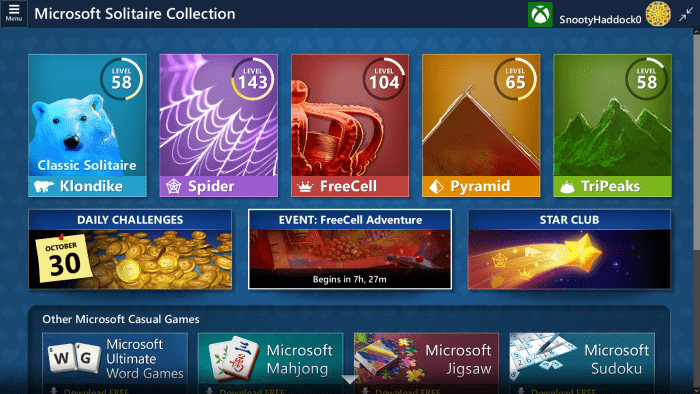 microsoft solitaire collection level