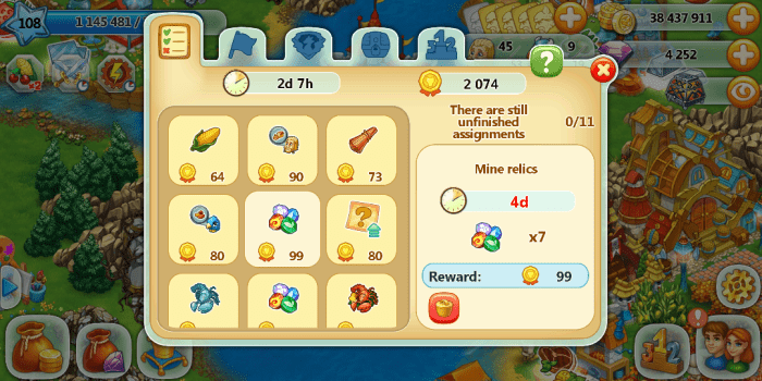 At any given time there are many tasks to choose from in the dragon race.