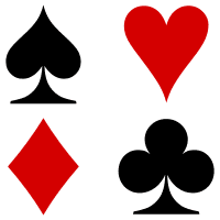The four suits of playing cards are spades, hearts, diamonds and clubs. Bastard is unusual amongst card games as the suit of the cards do not really matter. It is the values that count.