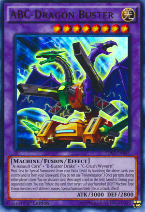 Okay... Is this thing a Dragon Buster because it specializes in destroying dragons, or is it a monster buster resembling a dragon? If it's the former, we need a fusion with Buster Blader riding it.