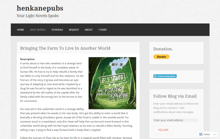 This is Henkanepubs' download page for the light novel "Bringing the Farm to Live in Another World."
