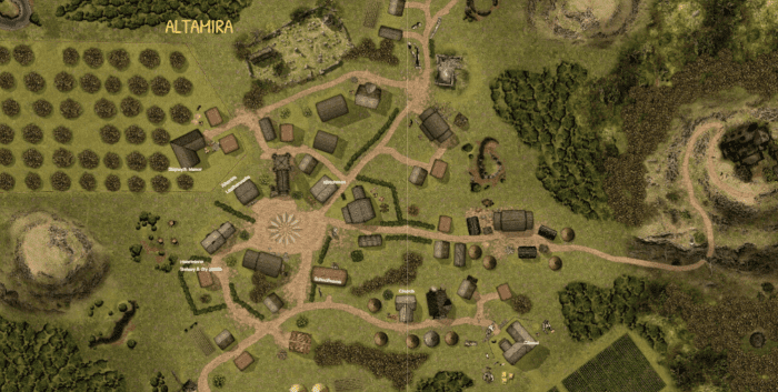 The first run through I played was online, and this was the map I used (repurposed) for the town of Altamira