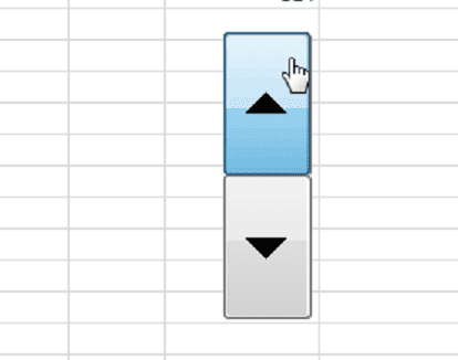 The illustration above shows a spin button in an Excel spreadsheet. Spin buttons can be used to change increments of numbers, times or dates.