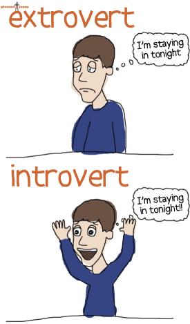 Introverts and extroverts view social interaction from different perspectives.