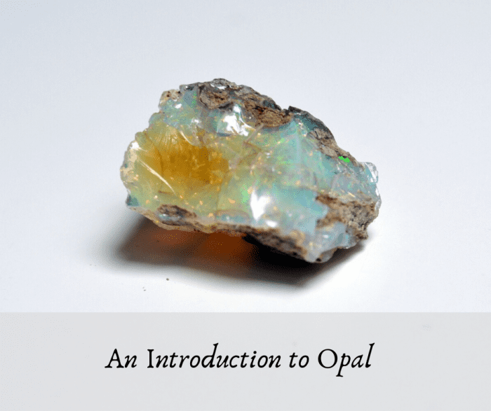 Opal is an iridescent stone that comes in a variety of types and colors, the most common looking almost like a rainbow of color in reflected light.