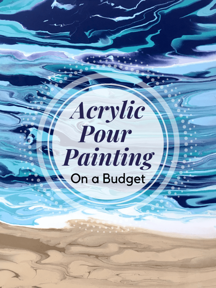 Want to try acrylic pour painting on a budget? This article will show you how.