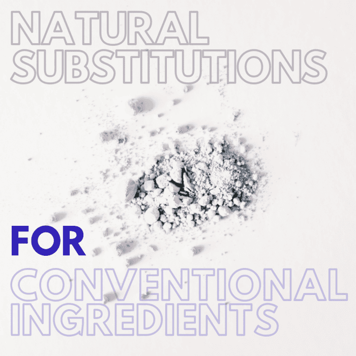 Deodorant and antiperspirant substitutions for conventional ingredients.