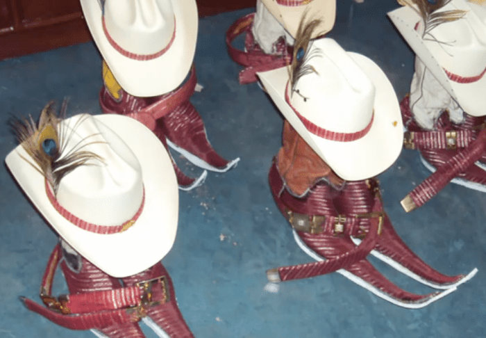 Several dance crews develop matching sets of boots