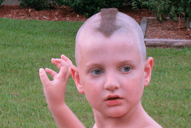 A Ray-hawk haircut.